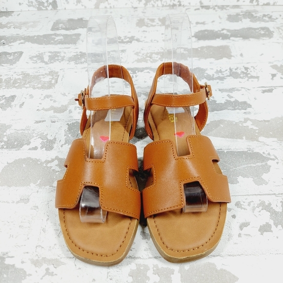 New Steve Madden Haydin Cognac Faux Leather Buckle Sandals B619 - Picture 3 of 12